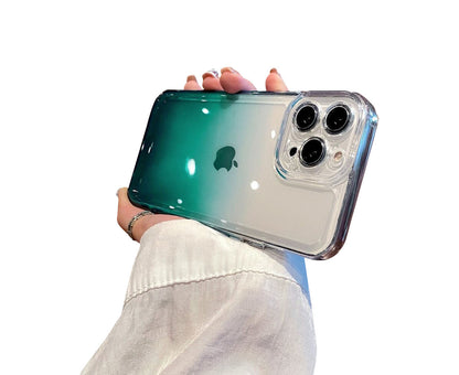 Anymob iPhone Case Neon Blue Gradient Transparent Shockproof Camera Protection Mobile Cover iPhone13 12 11 X XR XS Pro Max-Mobile Phone Cases-PEROZ Accessories