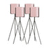 SOGA 4X 80cm Tripod Flower Pot Plant Stand with Pink Flowerpot Holder Rack Indoor Display-Indoor Pots, Planters and Plant Stands-PEROZ Accessories