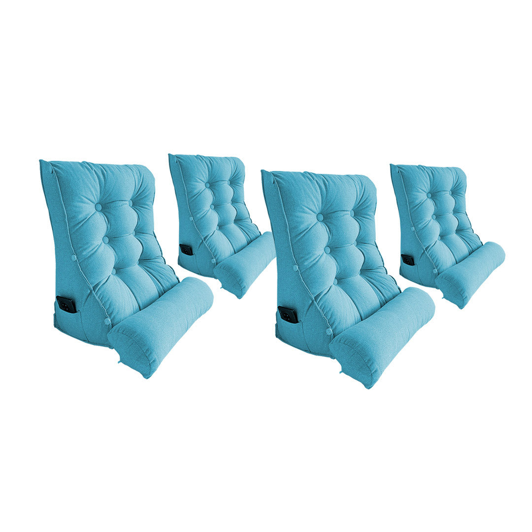 SOGA 4X 60cm Blue Triangular Wedge Lumbar Pillow Headboard Backrest Sofa Bed Cushion Home Decor-Headboard Pillow-PEROZ Accessories