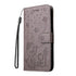 Anymob Samsung Case Gray Flip Leather 3D Cat Embossed PU Leather Wallet Cover Protection-Mobile Phone Cases-PEROZ Accessories