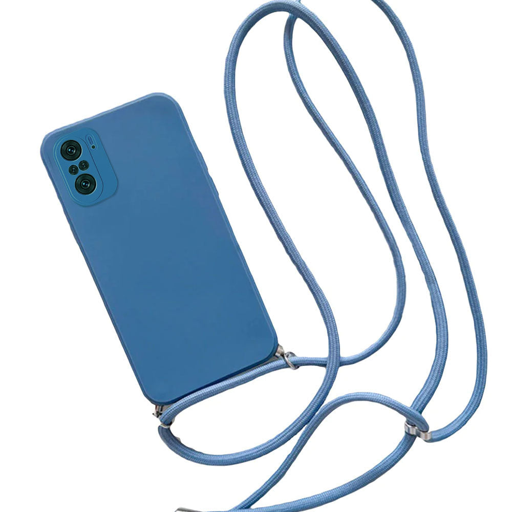 Anymob Xiaomi Phone Case Blue Crossbody Lanyard Soft Silicon For Mi 11T Pro 11 Lite Redmi Note 10 9 Pro Max 10S 9T Mi POCO X3 Compatible-Mobile Phone Cases-PEROZ Accessories