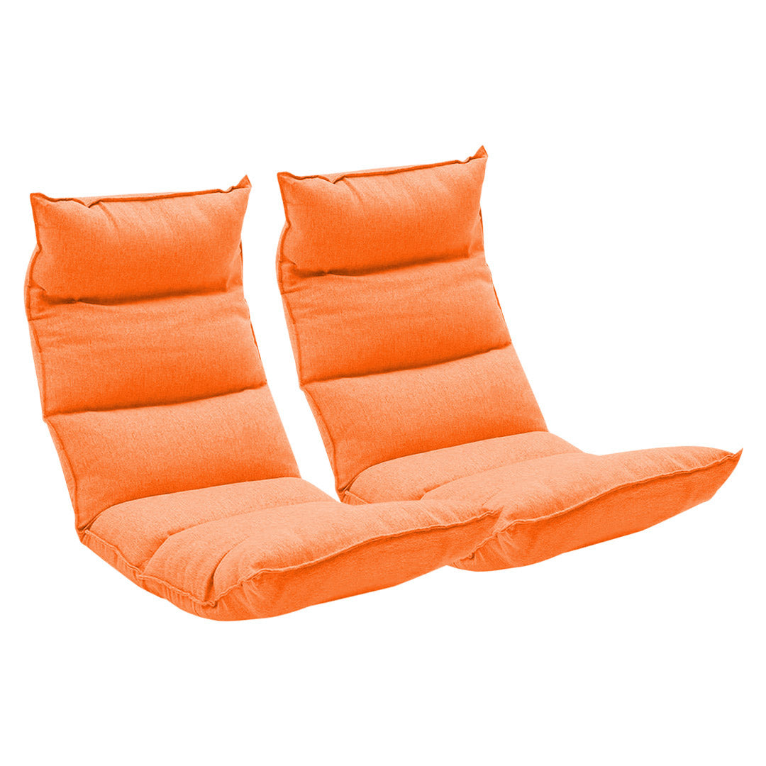 SOGA 2X Foldable Tatami Floor Sofa Bed Meditation Lounge Chair Recliner Lazy Couch Orange-Recliner Chair-PEROZ Accessories
