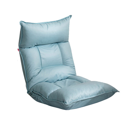 SOGA Blue Lounge Recliner Lazy Sofa Bed Tatami Cushion Collapsible Backrest Seat Home Office Decor-Headboard Pillow-PEROZ Accessories