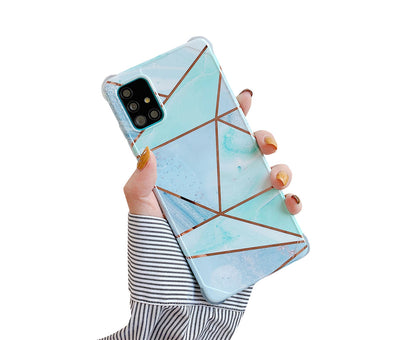 Anymob Samsung Phone Case Sky Blue Glitter Luxury Marble For S20 FE Note 20 Ultra S21 Plus A51 A71 A50 A10 A20 A30-Mobile Phone Cases-PEROZ Accessories