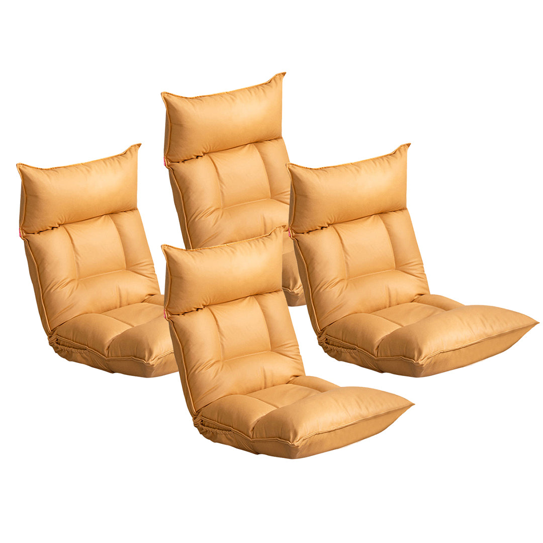 SOGA 4X Yellow Lounge Recliner Lazy Sofa Bed Tatami Cushion Collapsible Backrest Seat Home Office Decor-Recliner Chair-PEROZ Accessories