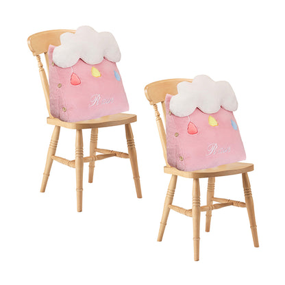 SOGA 2X Pink Cute Cloud Cushion Soft Leaning Lumbar Wedge Pillow Bedside Plush Home Decor-Chair &amp; Sofa Cushions-PEROZ Accessories