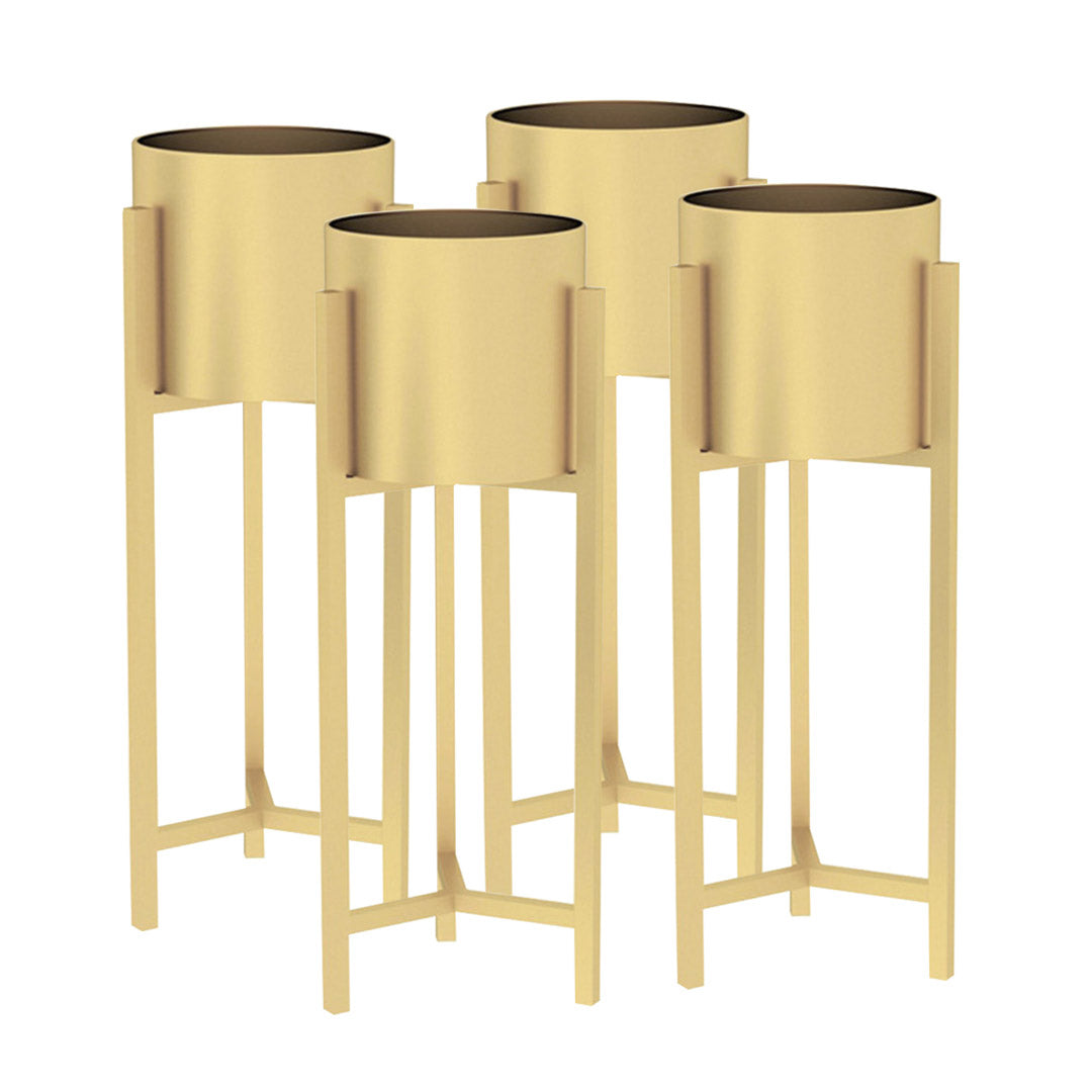 SOGA 4X 60cm Gold Metal Plant Stand with Flower Pot Holder Corner Shelving Rack Indoor Display-Indoor Pots, Planters and Plant Stands-PEROZ Accessories