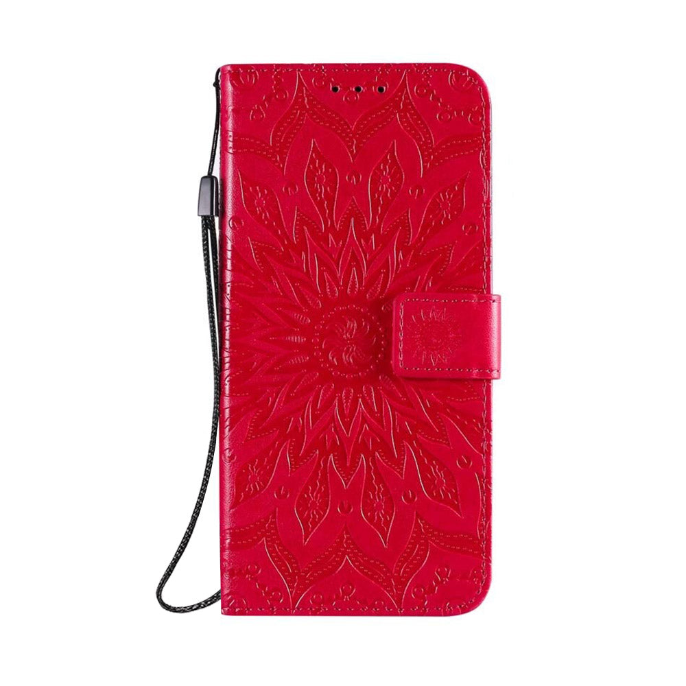 Anymob Xiaomi Redmi Case Red Flower Book Leather Flip Phone Cover Wallet 3D Case Cover Protection-Mobile Phone Cases-PEROZ Accessories