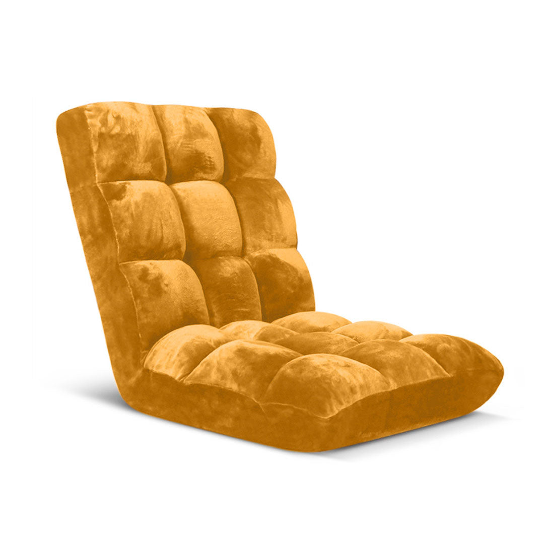 SOGA Floor Recliner Folding Lounge Sofa Futon Couch Folding Chair Cushion Apricot-Recliner Chair-PEROZ Accessories