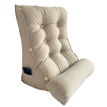 SOGA 60cm White Triangular Wedge Lumbar Pillow Headboard Backrest Sofa Bed Cushion Home Decor-Headboard Pillow-PEROZ Accessories