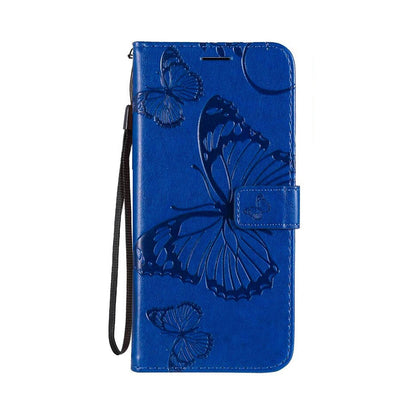 Anymob Samsung Case Blue 3D Butterfly Flip Leather Phone Magnetic Wallet Stand Cover With Card Slot-Mobile Phone Cases-PEROZ Accessories