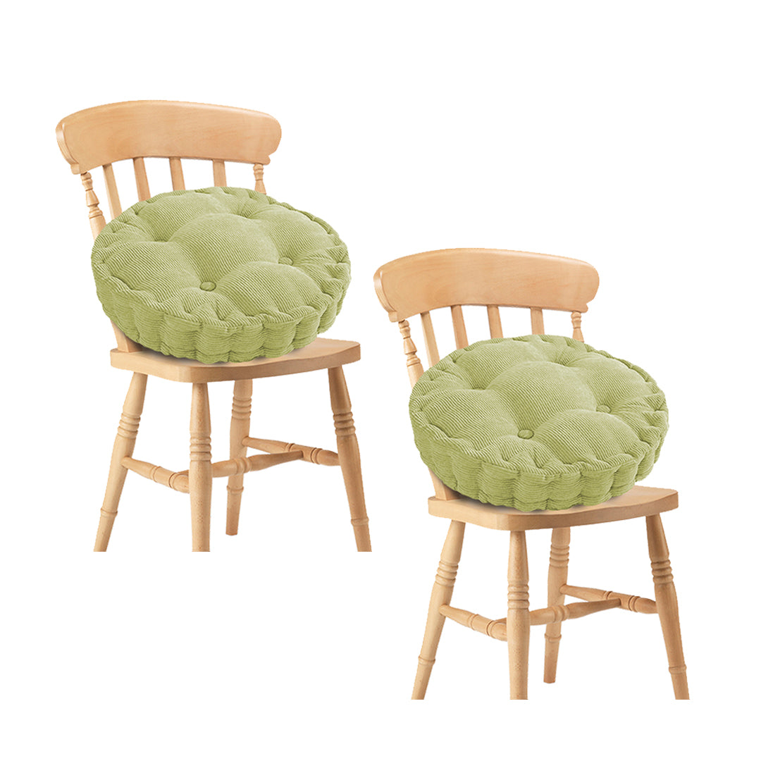 SOGA 2X Green Round Cushion Soft Leaning Plush Backrest Throw Seat Pillow Home Office Decor-Chair &amp; Sofa Cushions-PEROZ Accessories