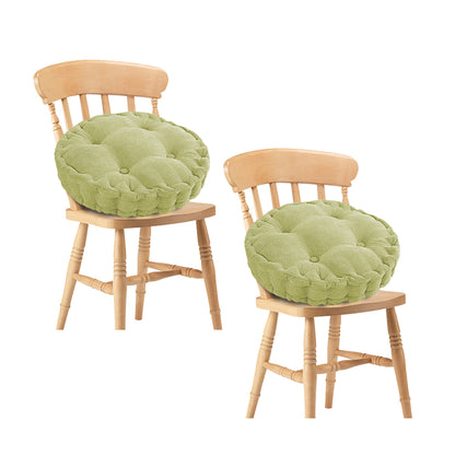 SOGA 2X Green Round Cushion Soft Leaning Plush Backrest Throw Seat Pillow Home Office Decor-Chair &amp; Sofa Cushions-PEROZ Accessories