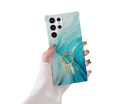 Anymob Samsung Phone Case Aquamarine Crack Granite Marble For S22 Ultra S21 Plus S20 FE S10 A51 A71 A50 A30S Note 10 20-Mobile Phone Cases-PEROZ Accessories