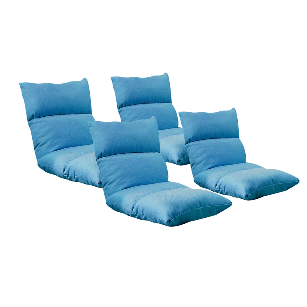 SOGA 4X Lounge Floor Recliner Adjustable Lazy Sofa Bed Folding Game Chair Blue-Recliner Chair-PEROZ Accessories