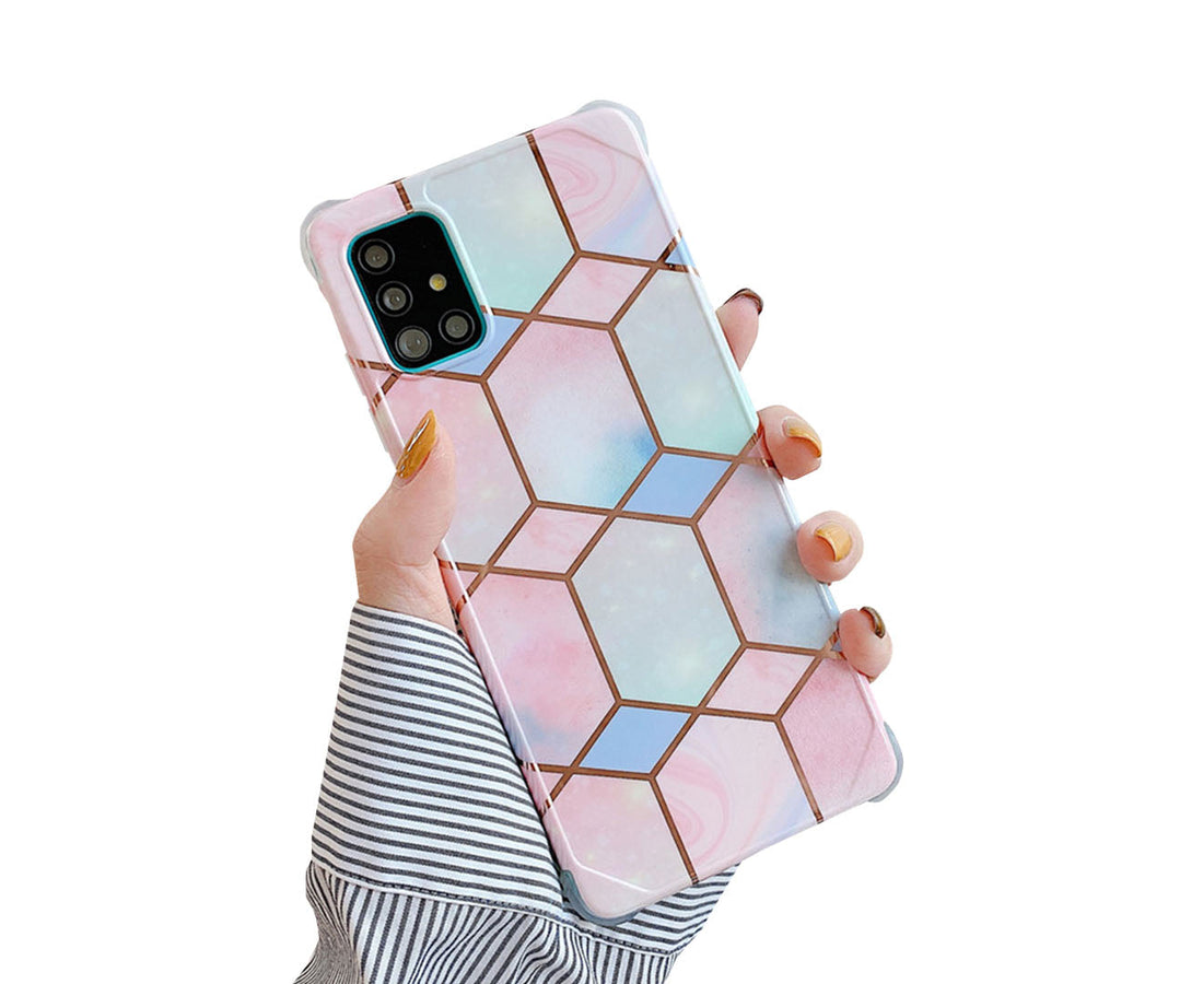 Anymob Samsung Phone Case Pink Glitter Luxury Marble For S20 FE Note 20 Ultra S21 Plus A51 A71 A50 A10 A20 A30-Mobile Phone Cases-PEROZ Accessories
