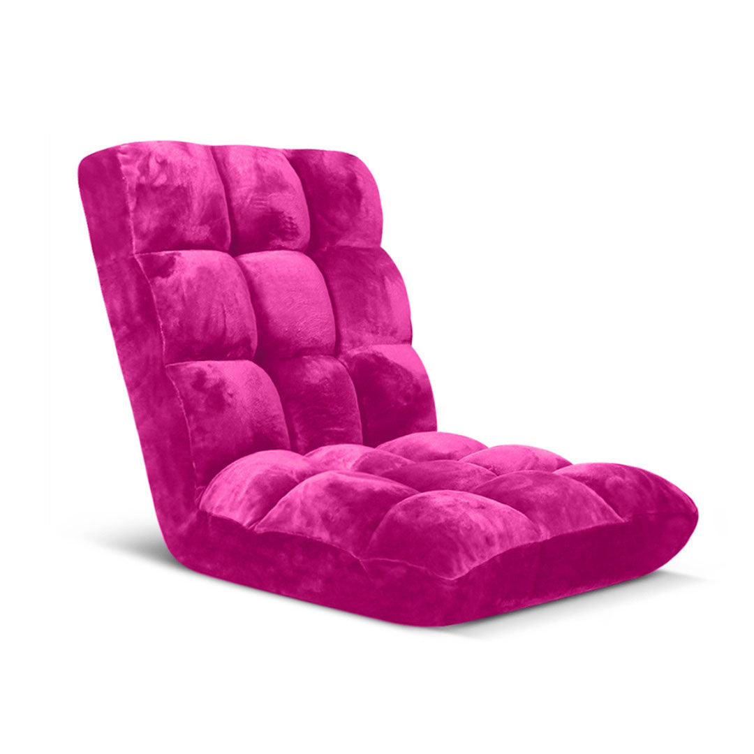 SOGA Floor Recliner Folding Lounge Sofa Futon Couch Folding Chair Cushion Pink-Recliner Chair-PEROZ Accessories