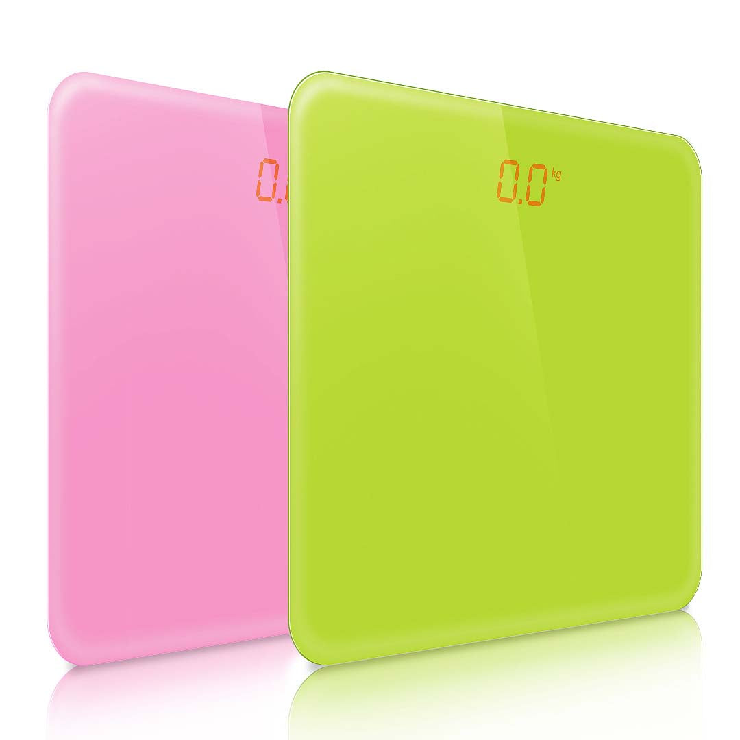 SOGA 2X 180kg Digital Fitness Weight Bathroom Gym Body Glass LCD Electronic Scales Pink Green-Body Weight Scales-PEROZ Accessories