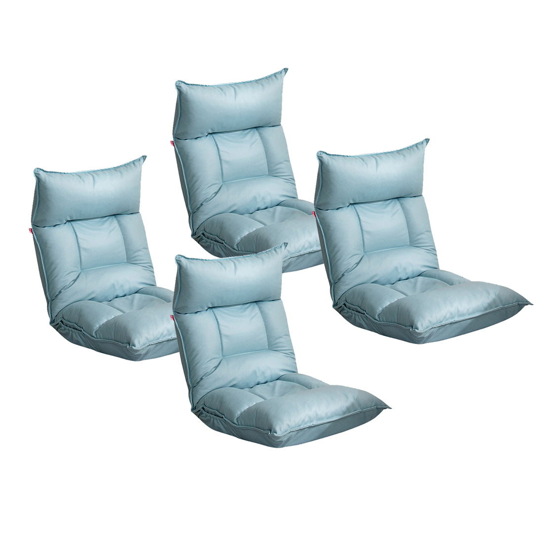 SOGA 4X Blue Lounge Recliner Lazy Sofa Bed Tatami Cushion Collapsible Backrest Seat Home Office Decor-Recliner Chair-PEROZ Accessories
