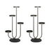 SOGA 2X U Shaped Plant Stand Round Flower Pot Tray Living Room Balcony Display Black Metal Decorative Shelf-Indoor Pots, Planters and Plant Stands-PEROZ Accessories