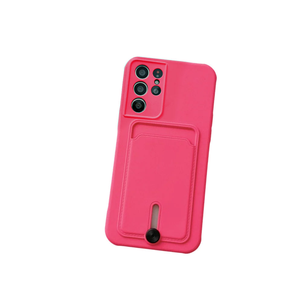 Anymob Samsung Red Phone Case Soft Silicone Card Slots Cover-Mobile Phone Cases-PEROZ Accessories
