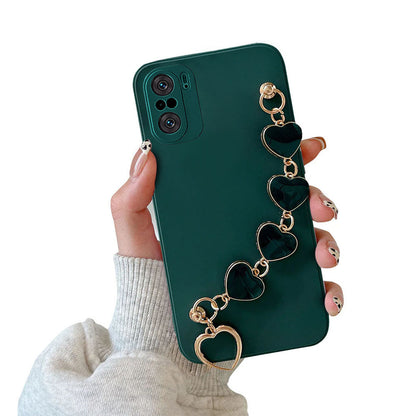 Anymob Xiaomi and Redmi Phone Case Green Women Chain Bracelet Soft Silicone For Note 10 9 Pro 10s 9s 8 7 Pro 10 9 9A Poco X3 11T 11-Mobile Phone Cases-PEROZ Accessories