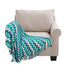 SOGA 220cm Blue Zigzag Striped Throw Blanket Acrylic Wave Knitted Fringed Woven Cover Couch Bed Sofa Home Decor-Throw Blankets-PEROZ Accessories