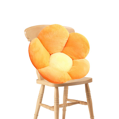 SOGA Orange Whimsical Big Flower Shape Cushion Soft Leaning Bedside Pad Floor Plush Pillow Home Decor-Chair &amp; Sofa Cushions-PEROZ Accessories