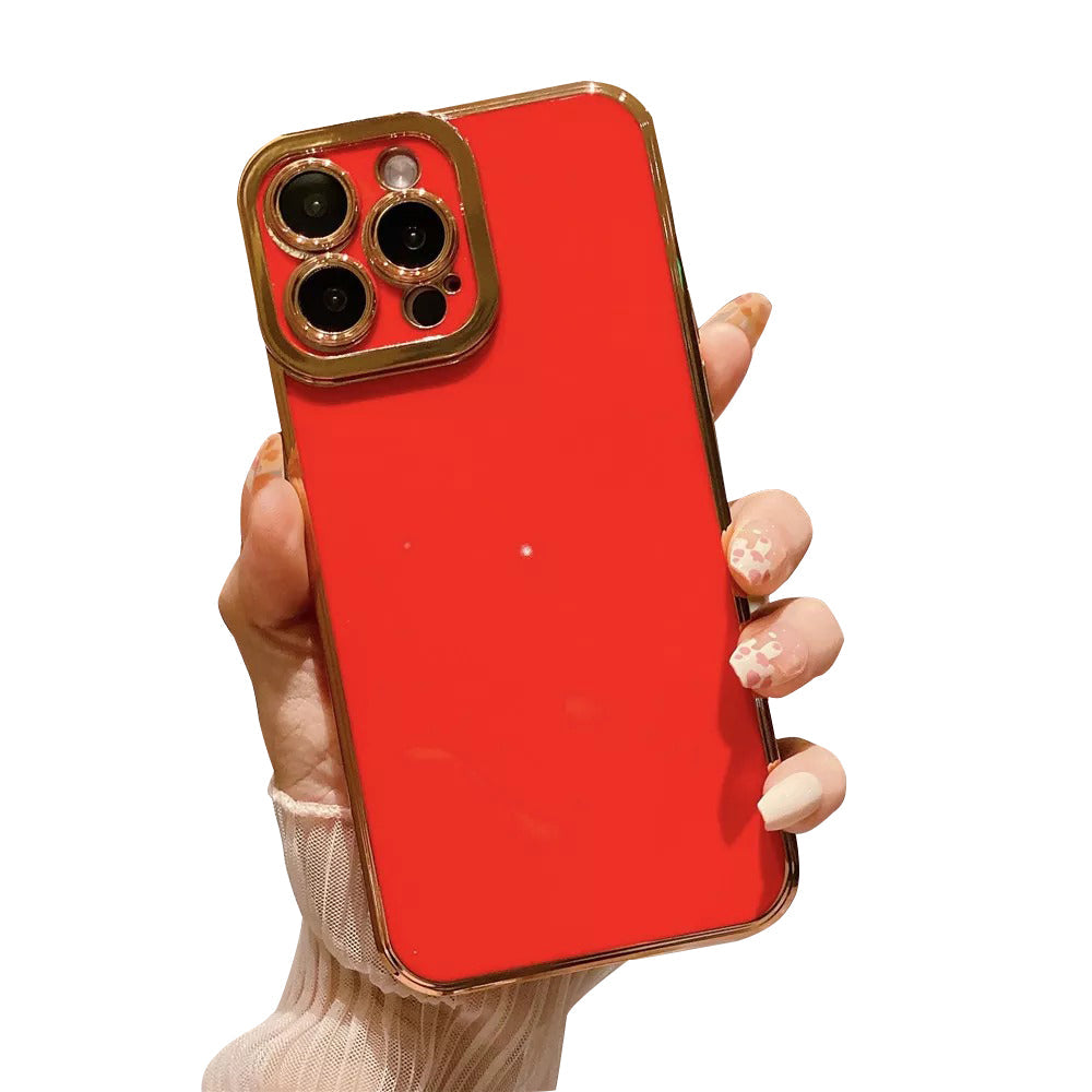 Anymob iPhone Case Red Camera Protection Shell Bumper Mobile Cover iPhone 12 11 13 Pro Max XR XS Max X 7 8 Plus SE 2020 12 13Pro Compatible-Mobile Phone Cases-PEROZ Accessories
