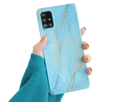 Anymob Samsung Phone Case Sky Blue Marble Mobile Cover For S21 Plus Ultra S10 Plus S20 Plus Ultra S20 FE Lite Note 10 A50 30S 50S A51 A71 S22-Mobile Phone Cases-PEROZ Accessories