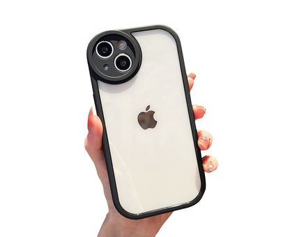 Anymob iPhone Case Black Round Camera Protection Shockproof Soft Bumper Frame Mobile Cover iPhone 11 12 Pro Max 13 Pro Max Compatible-Mobile Phone Cases-PEROZ Accessories