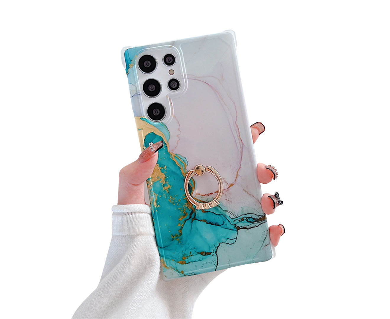 Anymob Samsung Phone Case Ocean Blue Crack Granite Marble For S22 Ultra S21 Plus S20 FE S10 A51 A71 A50 A30S Note 10 20-Mobile Phone Cases-PEROZ Accessories