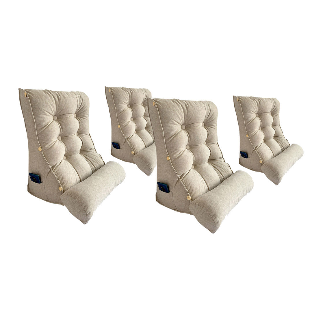 SOGA 4X 45cm White Triangular Wedge Lumbar Pillow Headboard Backrest Sofa Bed Cushion Home Decor-Headboard Pillow-PEROZ Accessories