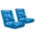SOGA 2X Floor Recliner Folding Lounge Sofa Futon Couch Folding Chair Cushion Blue-Recliner Chair-PEROZ Accessories