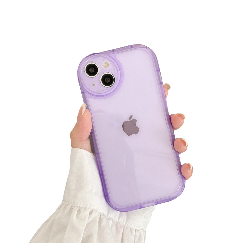 Anymob iPhone Case Violet Transparent Shockproof Round Lens Protection Soft Silicone Cover iPhone 12 11 13 Pro Max XR XS Max X 7 8 Plus SE 2020 12 13-Mobile Phone Cases-PEROZ Accessories