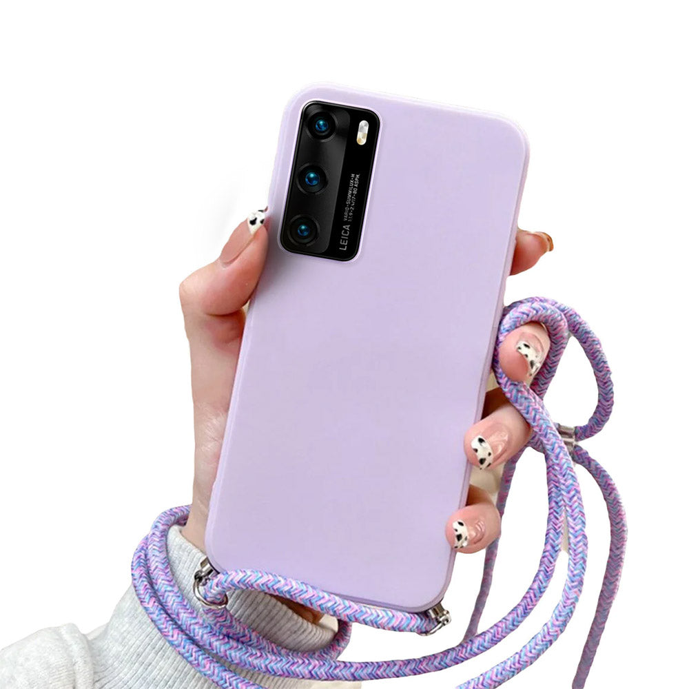 Anymob Huawei Phone Case Lavender Necklace Lanyard Crossbody Cord Rope Silicone-Mobile Phone Cases-PEROZ Accessories