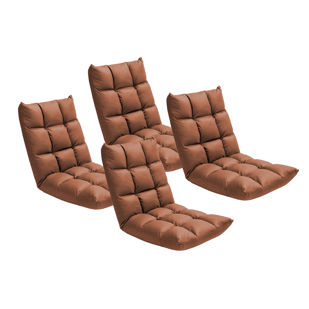 SOGA 4X Coffee Lounge Floor Recliner Adjustable Gaming Sofa Bed Foldable Indoor Outdoor Backrest Seat Home Office Decor-Chair &amp; Sofa Cushions-PEROZ Accessories