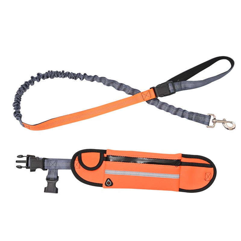 SOGA Orange Adjustable Hands Free Pet Leash Bag Dog Lead Walking Running Jogging Pet Essentials-Dog Collars-PEROZ Accessories