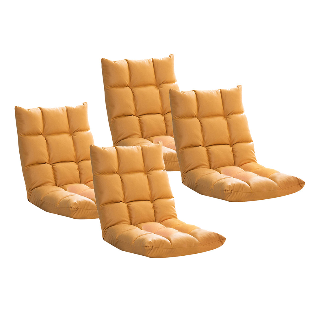 SOGA 4X Yellow Lounge Floor Recliner Adjustable Gaming Sofa Bed Foldable Indoor Outdoor Backrest Seat Home Office Decor-Recliner Chair-PEROZ Accessories