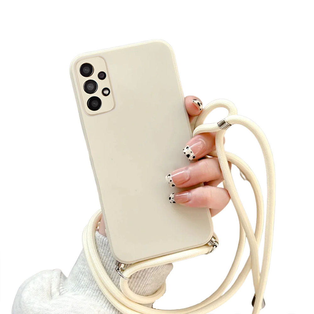 Anymob Samsung Galaxy Phone Case White Crossbody Necklace Lanyard- A10 51 71 12 22 32 325F 326B 24 52 52S 72 10S 20S 30S 21S-Mobile Phone Cases-PEROZ Accessories