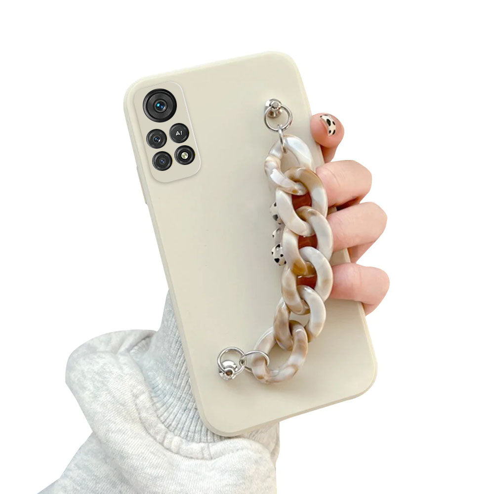 Anymob Xiaomi Phone Case White Gold Wrist Chain Marble Bracelet Silicone For POCO X3 Xiaomi 11T 11Lite Redmi Note 10 10S 10Pro 9S-Mobile Phone Cases-PEROZ Accessories