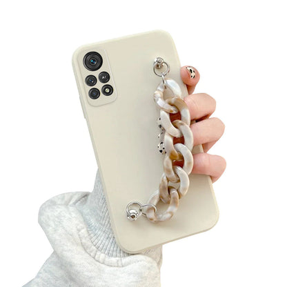 Anymob Xiaomi Phone Case White Gold Wrist Chain Marble Bracelet Silicone For POCO X3 Xiaomi 11T 11Lite Redmi Note 10 10S 10Pro 9S-Mobile Phone Cases-PEROZ Accessories