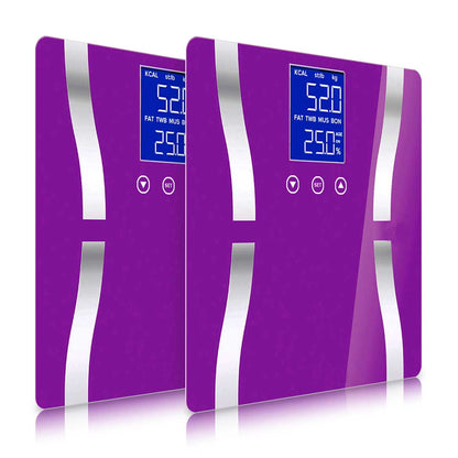 SOGA 2X Glass LCD Digital Body Fat Scale Bathroom Electronic Gym Water Weighing Scales Purple-Body Weight Scales-PEROZ Accessories