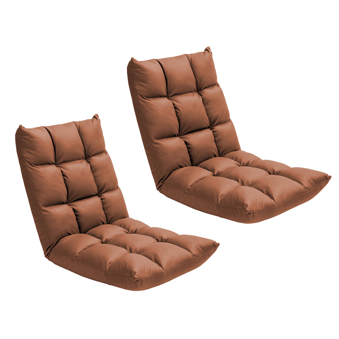 SOGA 2X Coffee Lounge Floor Recliner Adjustable Gaming Sofa Bed Foldable Indoor Outdoor Backrest Seat Home Office Decor-Recliner Sofa Bed-PEROZ Accessories