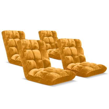 SOGA 4X Floor Recliner Folding Lounge Sofa Futon Couch Folding Chair Cushion Apricot-Recliner Chair-PEROZ Accessories