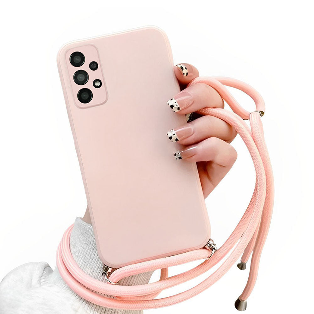 Anymob Samsung Phone Case Pink Crossbody Necklace Lanyard-Mobile Phone Cases-PEROZ Accessories