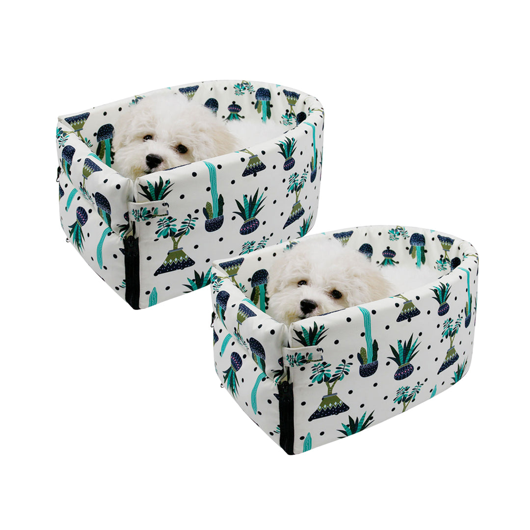 SOGA 2X Car Central Control Nest Pet Safety Travel Bed Dog Kennel Portable Washable Pet Bag White-Pet Carriers & Travel Products-PEROZ Accessories