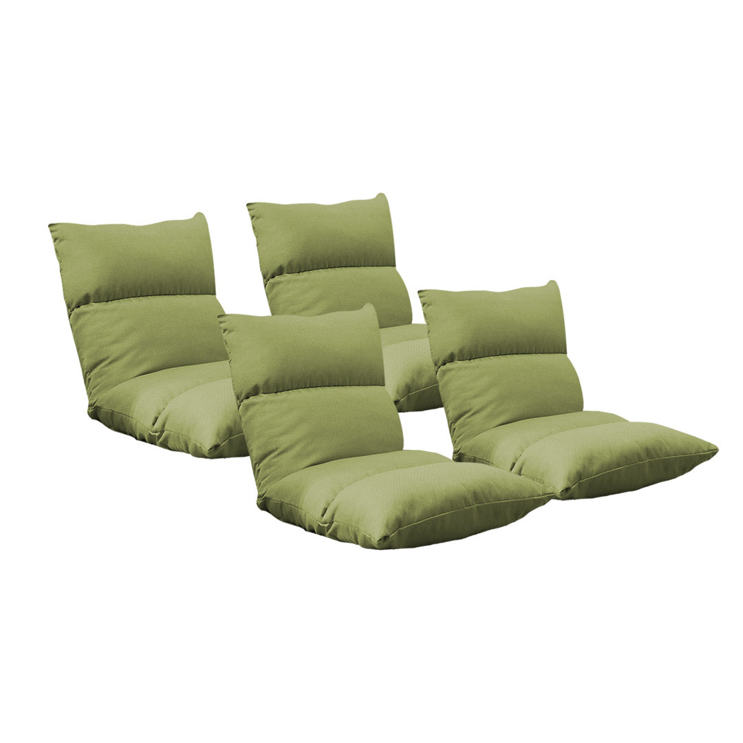 SOGA 4X Lounge Floor Recliner Adjustable Lazy Sofa Bed Folding Game Chair Yellow Green-Recliner Chair-PEROZ Accessories