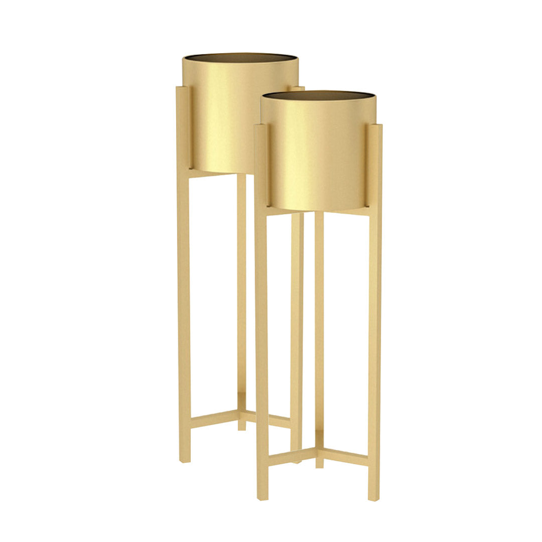 SOGA 2X 90cm Gold Metal Plant Stand with Flower Pot Holder Corner Shelving Rack Indoor Display-Indoor Pots, Planters and Plant Stands-PEROZ Accessories