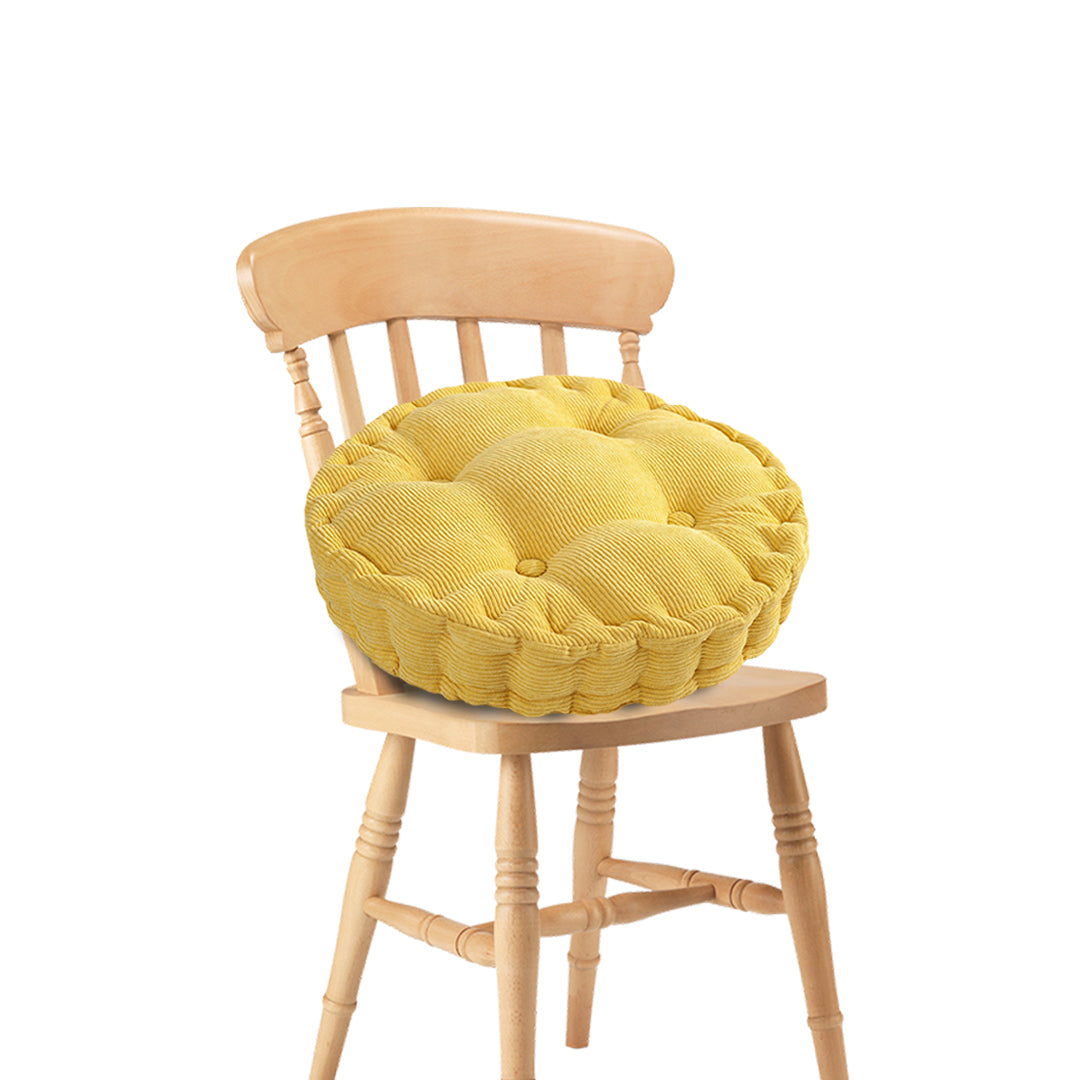 SOGA Yellow Round Cushion Soft Leaning Plush Backrest Throw Seat Pillow Home Office Decor-Chair &amp; Sofa Cushions-PEROZ Accessories